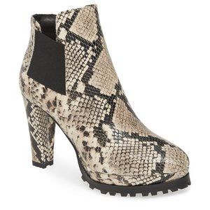 All Saints Nude Snake Print Leather Embossed Boots